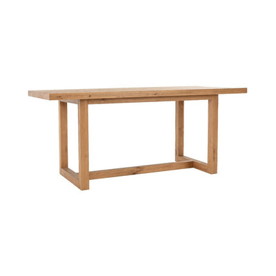 BENZARA Jax 70 Inch Pine Wood Dining Table, 6 Seater, Handcrafted, Natural Brown - BM276975