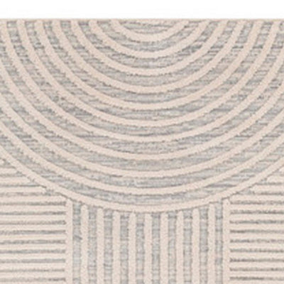 BENZARA 5 x 7 Modern Area Rug, Simple Geometric Design, Soft Fabric, Cream, Gray - BM280133