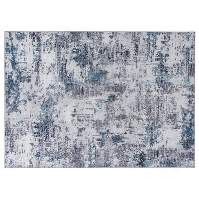 BENZARA Keli 5 x 7 Modern Area Rug, Abstract Art Design, Soft Fabric, Gray, Blue - BM280142