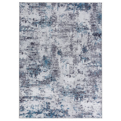 BENZARA Keli 5 x 7 Modern Area Rug, Abstract Art Design, Soft Fabric, Gray, Blue - BM280142