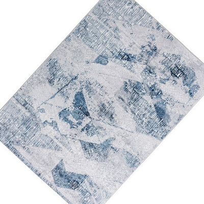 BENZARA Lexi 8 x 10 Modern Area Rug, Abstract Art Design, Soft Fabric, Blue, Gray - BM280145