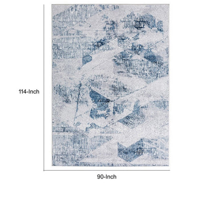 BENZARA Lexi 8 x 10 Modern Area Rug, Abstract Art Design, Soft Fabric, Blue, Gray - BM280145