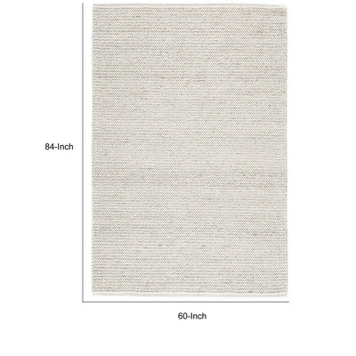 BENZARA Milo 5 x 7 Modern Area Rug, Classic Woven, Fabric, Medium, Cream, Gray - BM280150