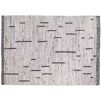 BENZARA 8 x 10 Modern Area Rug, Minimalist Line Pattern, Soft Fabric, Black, Cream - BM280155