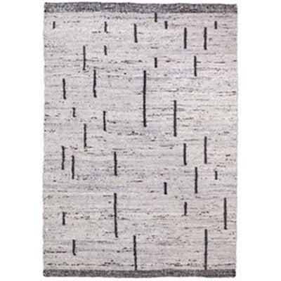 BENZARA 8 x 10 Modern Area Rug, Minimalist Line Pattern, Soft Fabric, Black, Cream - BM280155