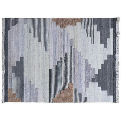 BENZARA 8 x 10 Modern Area Rug, Abstract Lined Cube Pattern, Soft Fabric Multicolor - BM280157