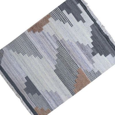 BENZARA 8 x 10 Modern Area Rug, Abstract Lined Cube Pattern, Soft Fabric Multicolor - BM280157