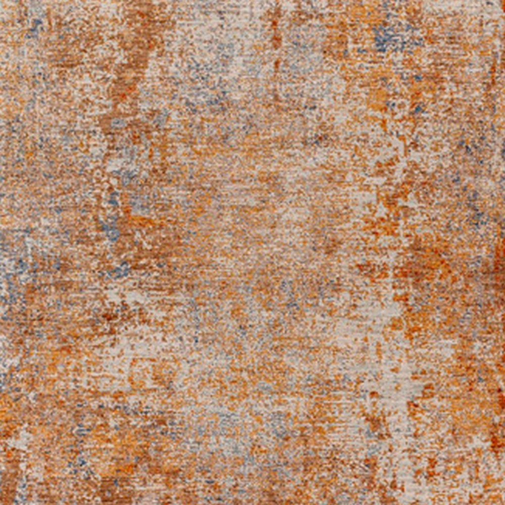 BENZARA 8 x 10 Modern Area Rug, Abstract Design, Soft Fabric, Orange, Brown, Blue - BM280159