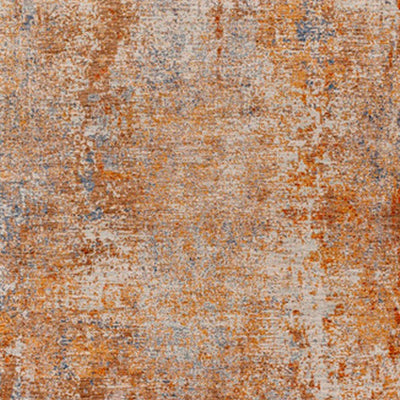 BENZARA 8 x 10 Modern Area Rug, Abstract Design, Soft Fabric, Orange, Brown, Blue - BM280159