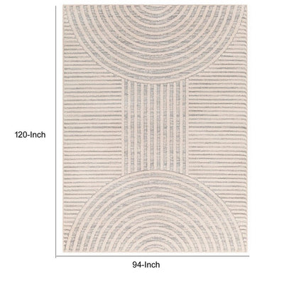 BENZARA 8 x 10 Modern Area Rug, Simple Geometric Design, Soft Fabric, Cream, Gray - BM280160