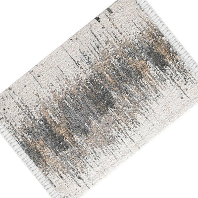 BENZARA 8 x 10 Area Rug, Abstract Centered Design, Soft Fabric, Off White, Gray - BM280166