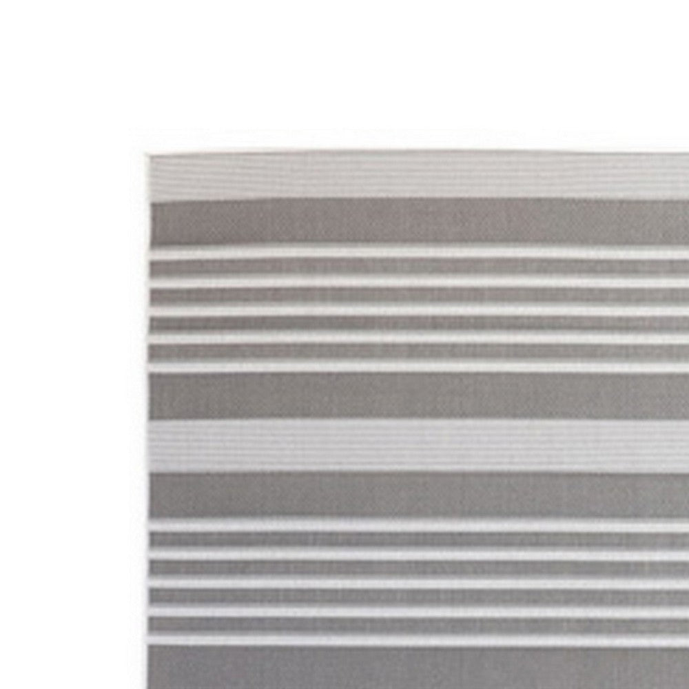 BENZARA Sue 8 x 10 Soft Area Rug, Rectangular, Clean Stripes, Large, Gray, Cream - BM280179