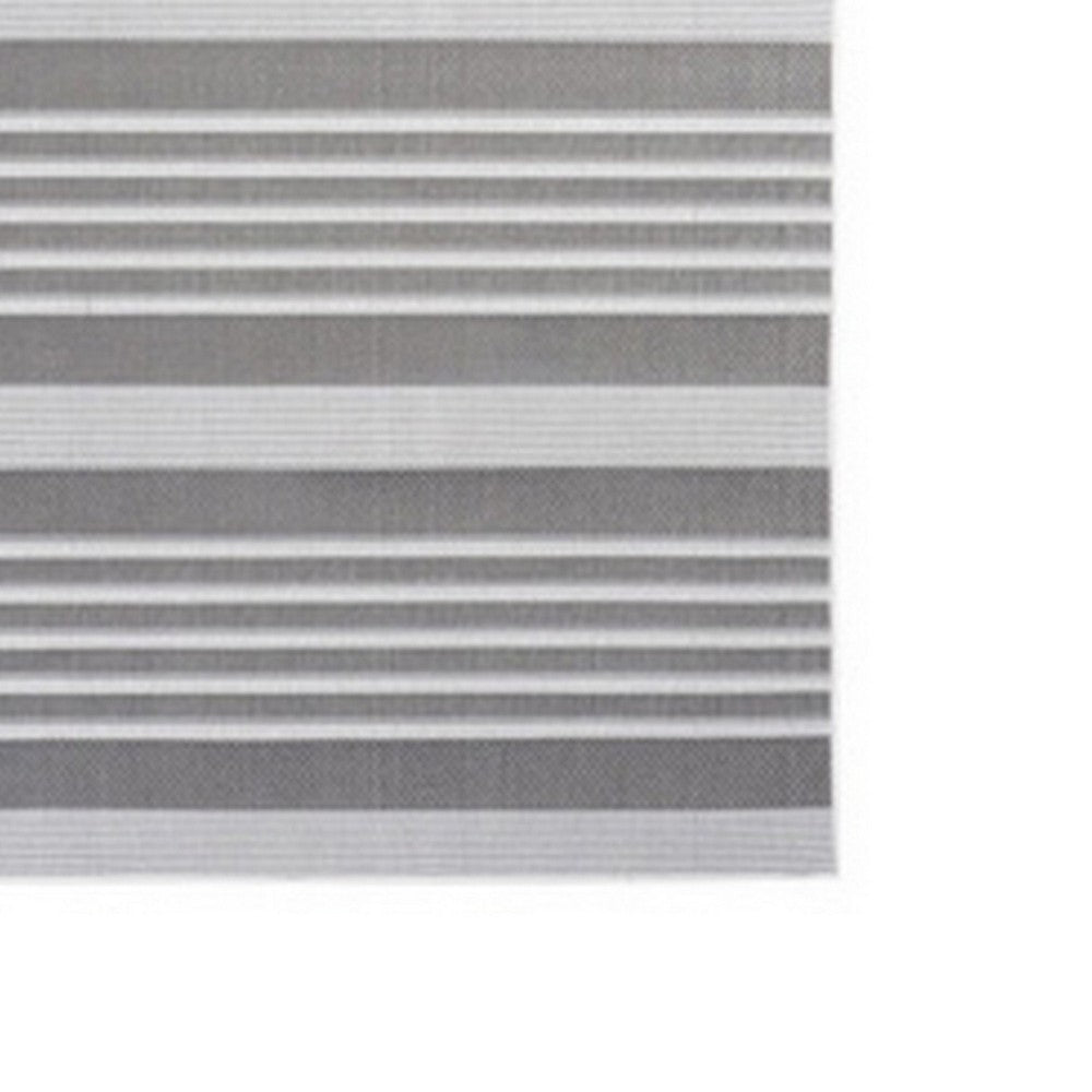 BENZARA Sue 8 x 10 Soft Area Rug, Rectangular, Clean Stripes, Large, Gray, Cream - BM280179