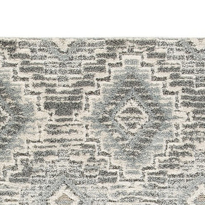 BENZARA Ari 5 x 7 Modern Area Rug, Diamond Pattern, Soft Fabric, Cream, Gray - BM280199