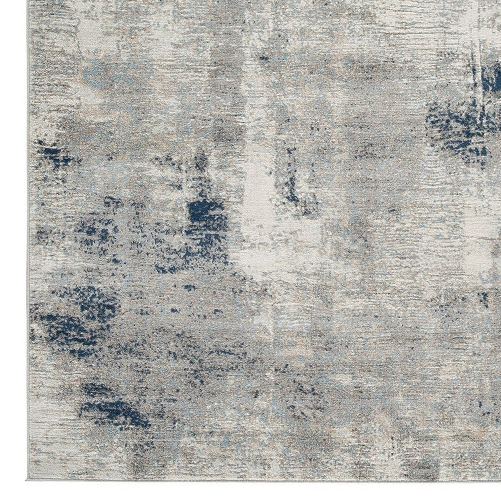 BENZARA Vin 5 x 7 Vintage Floor Area Rug, 8mm, Medium, Washed Gray, Blue, Ivory - BM280201