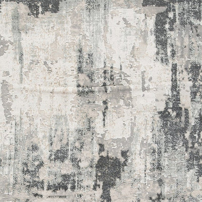 BENZARA Lyn 5 x 7 Abstract Art Area Rug, Fabric, 9mm, Medium, Washed Gray, Cream - BM280203