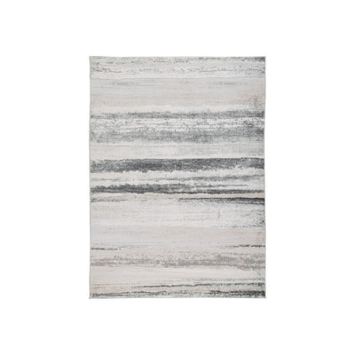 BENZARA Oxy 5 x 7 Modern Area Rug, Clean Abstract Design, Soft Fabric, Gray, Gold - BM280207