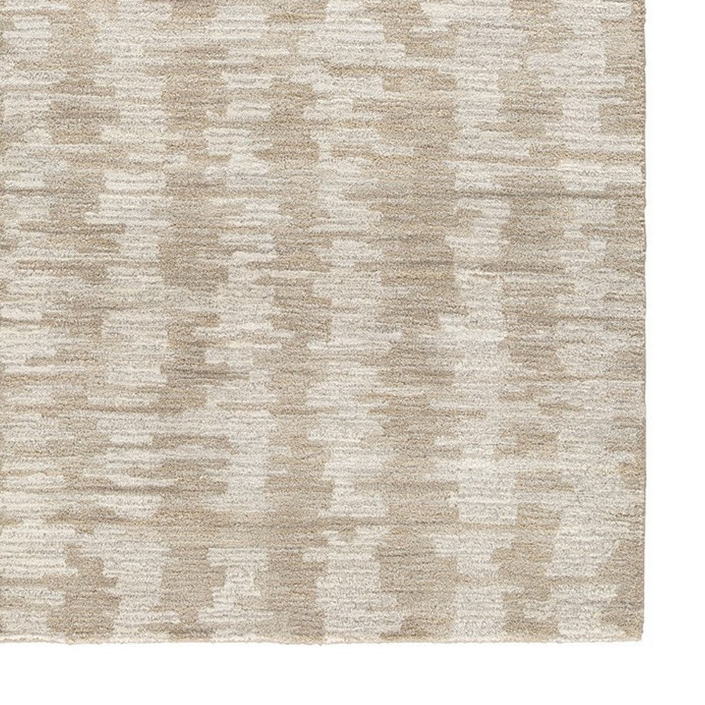 BENZARA Abby 5 x 7 Modern Area Rug, Earthy Raised Design, Soft Fabric, Cream Brown - BM280222