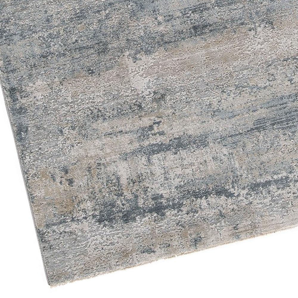 BENZARA Remy 5 x 7 Modern Area Rug, Smoky Abstract, Fabric, Medium, Cream, Blue - BM280233