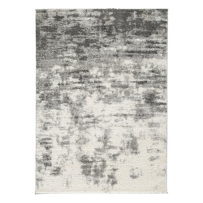 BENZARA Pax 8 x 10 Modern Area Rug, Smoky Paint Design, Fabric, Large, Cream, Gray - BM280242