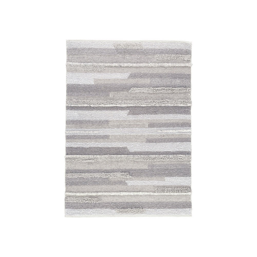 BENZARA 8 x 10 Modern Area Rug, Simple Abstract Design, Soft Fabric, Stone Gray - BM280245