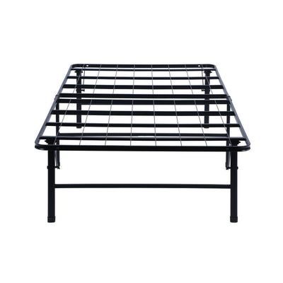 BENZARA Adel King Size Low Profile Bed Foldable Metal Frame, Black - BM280379