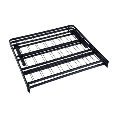 BENZARA Adel King Size Low Profile Bed Foldable Metal Frame, Black - BM280379