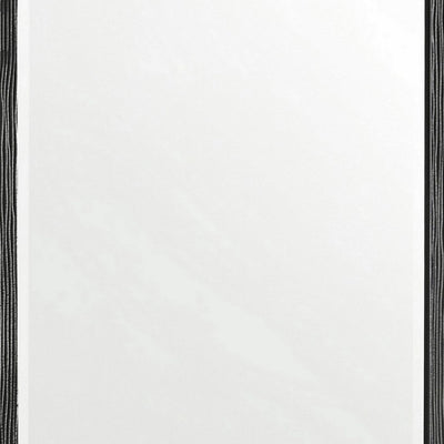 BENZARA Reza 39 Inch Modern Dresser Mirror, Beveled Edge, Linear Pattern, Black - BM280476