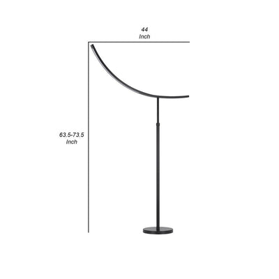 BENZARA 74 Inch Adjustable Floor Lamp, LED Light, Inverted Metal Base, Dark Bronze - BM280519