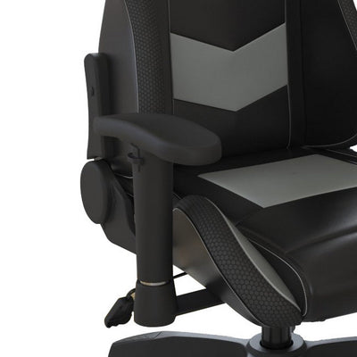 BENZARA Aria 27 Inch Swivel Faux Leather Office Gaming Chair, Adjustable, Black - BM283075