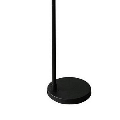 BENZARA 63 Inch Modern Metal Floor Lamp, Frosted Glass Globe Shade, Black, White - BM283119