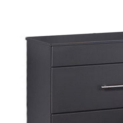 BENZARA Vin 23 Inch Modern Nightstand, 2 Drawers, Simple Design, Charcoal Gray - BM283226