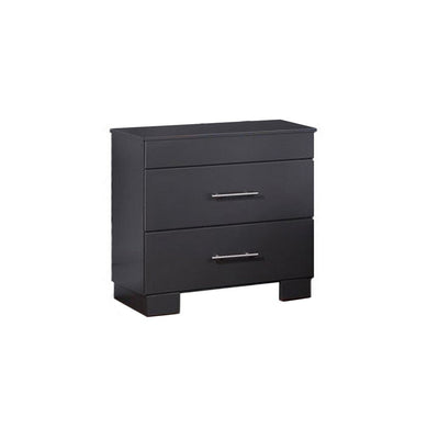 BENZARA Vin 23 Inch Modern Nightstand, 2 Drawers, Simple Design, Charcoal Gray - BM283226