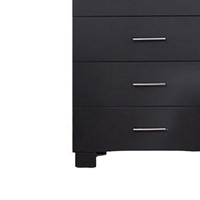 BENZARA Vin 48 Inch Modern Minimal Tall Chest Dresser, 5 Drawers, Charcoal Gray - BM283228