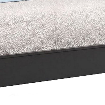 BENZARA Vin Modern Queen Sized Bed, Panel Headboard, LED Light, Charcoal Gray - BM283229