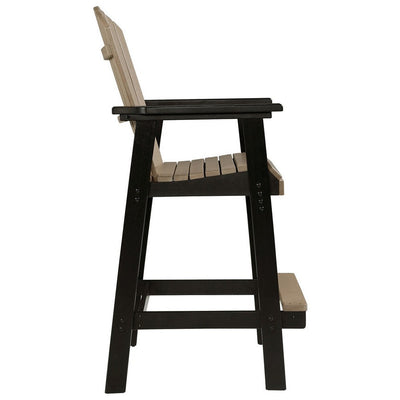 BENZARA 30 Inch Classic Outdoor Barstool Chair, Set of 2, Rustic Brown and Black - BM283330