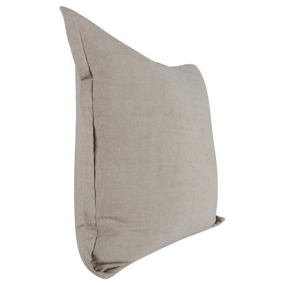 BENZARA Pixie 22 x 22 Square Soft Fabric Accent Throw Pillow, Flange Edges, Beige - BM283468