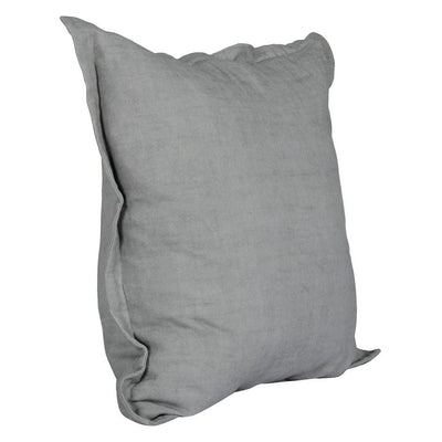 BENZARA Pixie 22 x 22 Square Soft Fabric Accent Throw Pillow, Flange Edges, Gray - BM283471