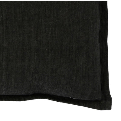 BENZARA Pixie 22 x 22 Square Soft Fabric Accent Throw Pillow, Flange Edges, Black - BM283473