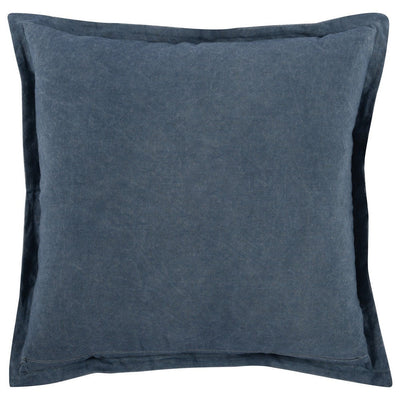 BENZARA Pixie 22 x 22 Square Soft Fabric Accent Throw Pillow, Flange Edges, Navy - BM283474