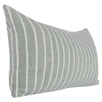 BENZARA 14 x 26 Accent Lumbar Pillow, Down, Striped Pattern, Gray, White Fabric - BM283489