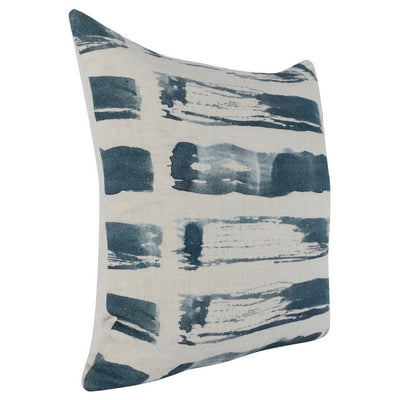 BENZARA 22 Inch Square Accent Throw Pillow, Digital Printing, Clean Edges, Blue - BM283689