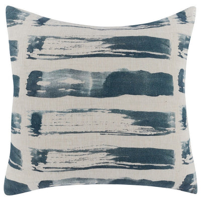 BENZARA 22 Inch Square Accent Throw Pillow, Digital Printing, Clean Edges, Blue - BM283689