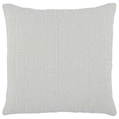 BENZARA Kai 22 x 22 Throw Pillow, Tonal Woven Stripes, Cotton Viscose Blend, White - BM283694