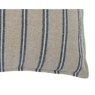 BENZARA Lia 26 x 26 Modern Throw Pillow, Woven Stripes, Flanges, Zipper, Beige - BM283698