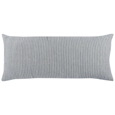 BENZARA Irma 16 x 36 Lumbar Accent Throw Pillow, Pinstripe Design, Dual Layer, Blue - BM283704