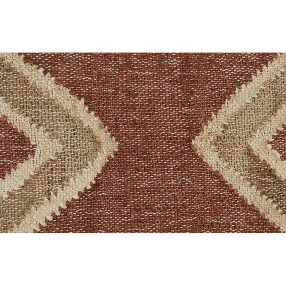 BENZARA Henry 14 x 26 Lumber Accent Throw Pillow, Geometric Design, Brown, Beige - BM283707