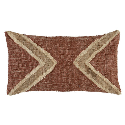 BENZARA Henry 14 x 26 Lumber Accent Throw Pillow, Geometric Design, Brown, Beige - BM283707