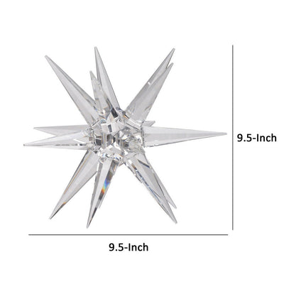 BENZARA 10 Inch Glass Star Accent Decor for Tabletop, Elegant Clear Crystalline - BM284971