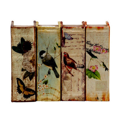 BENZARA Anya Set of 4 Artisanal Boxes for Accessories, Book Inspired Look, Birds - BM284995